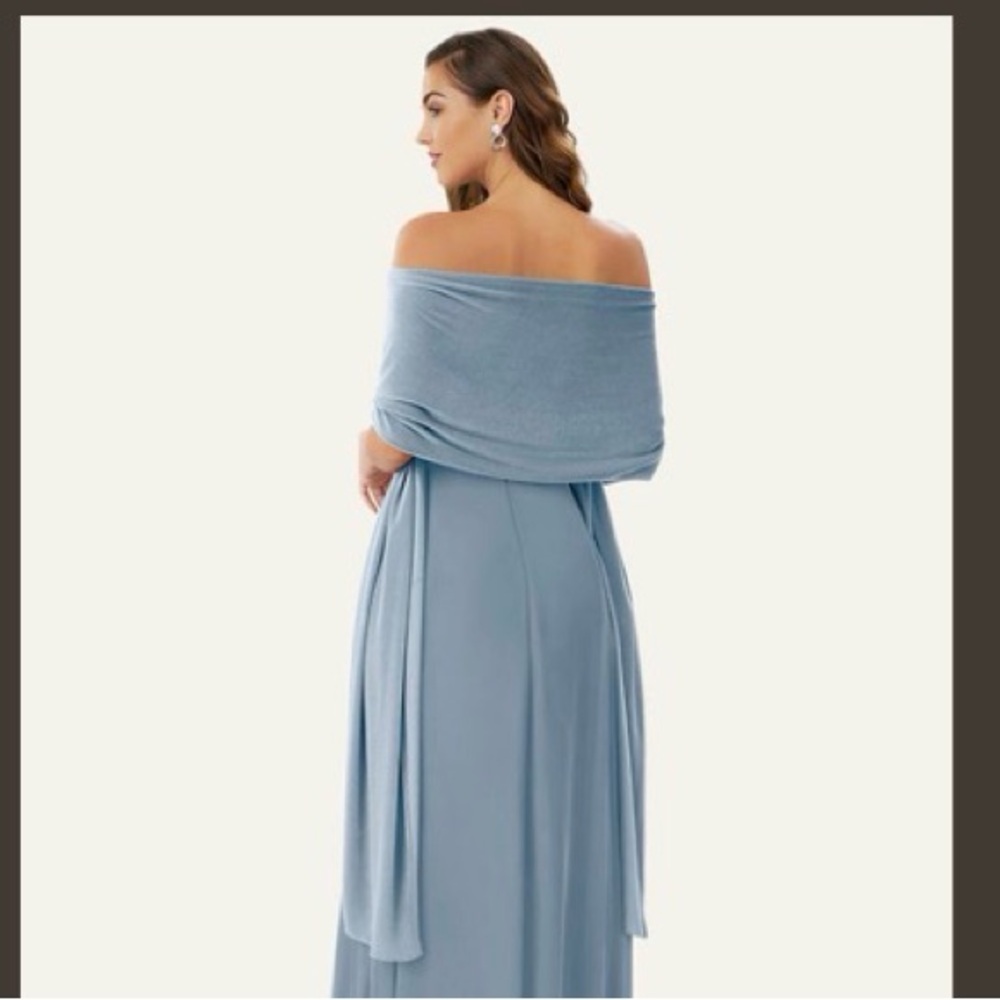 EUC Azazie Dusty Blue Shawl Wrap